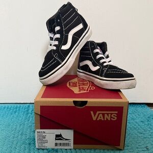 Vans Kids High-Top Black and White Sneakers